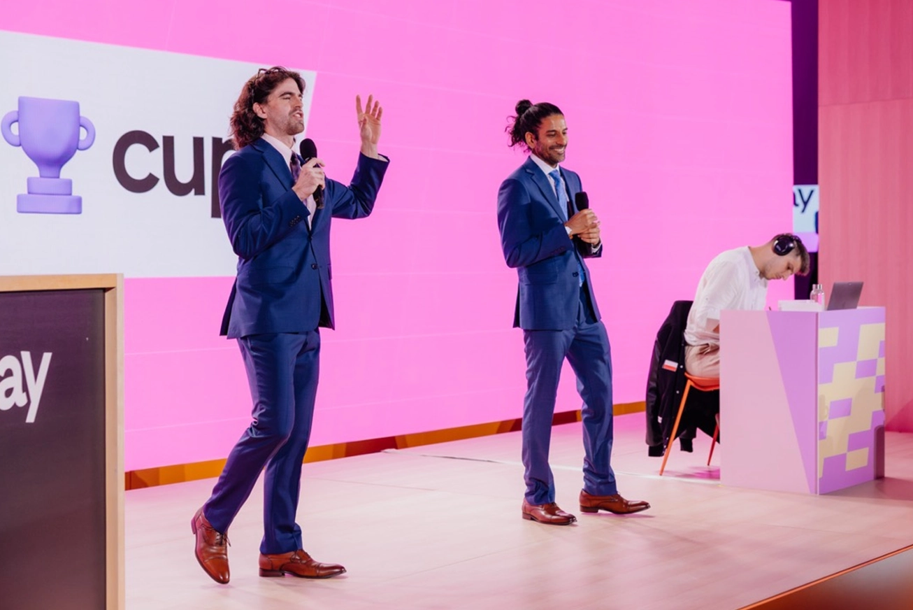 Event staff recording interview on-site