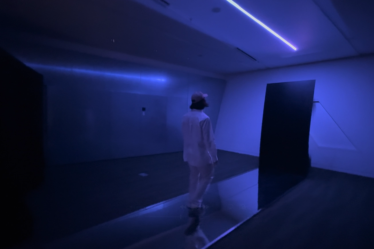 Guest exploring immersive Clay installation room