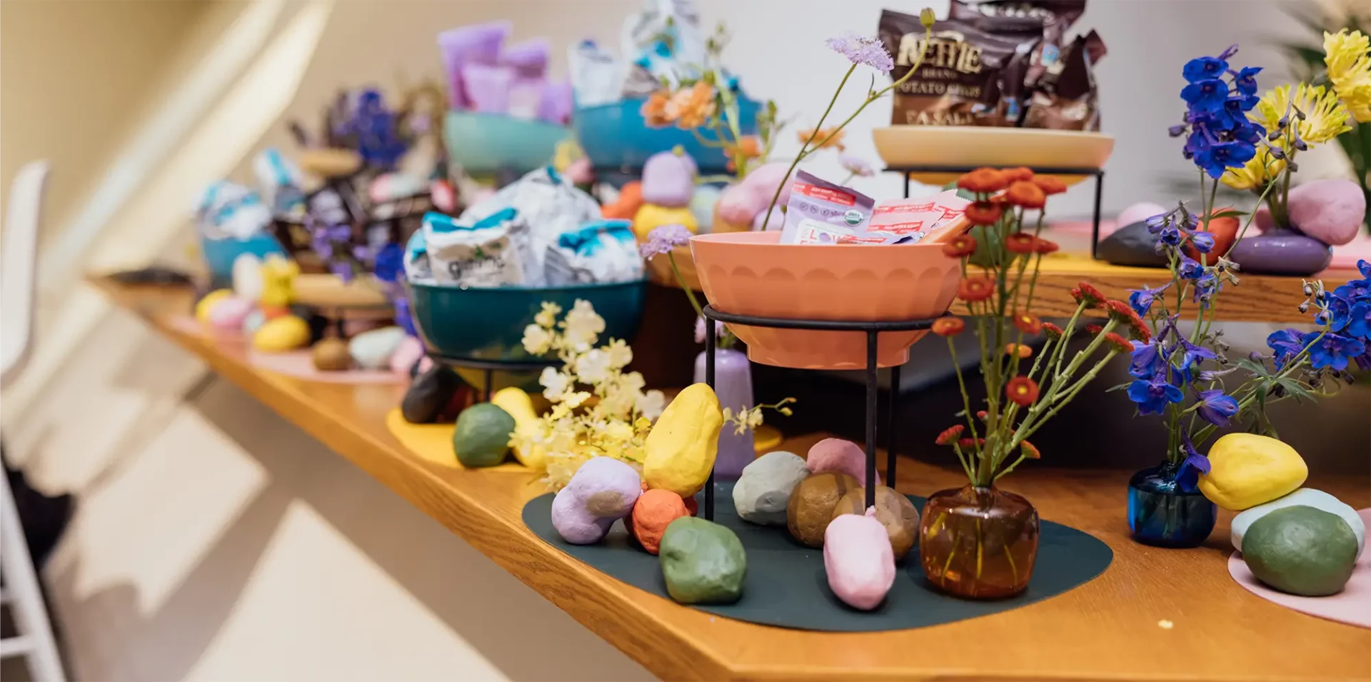 Colorful snack display at SCULPT event