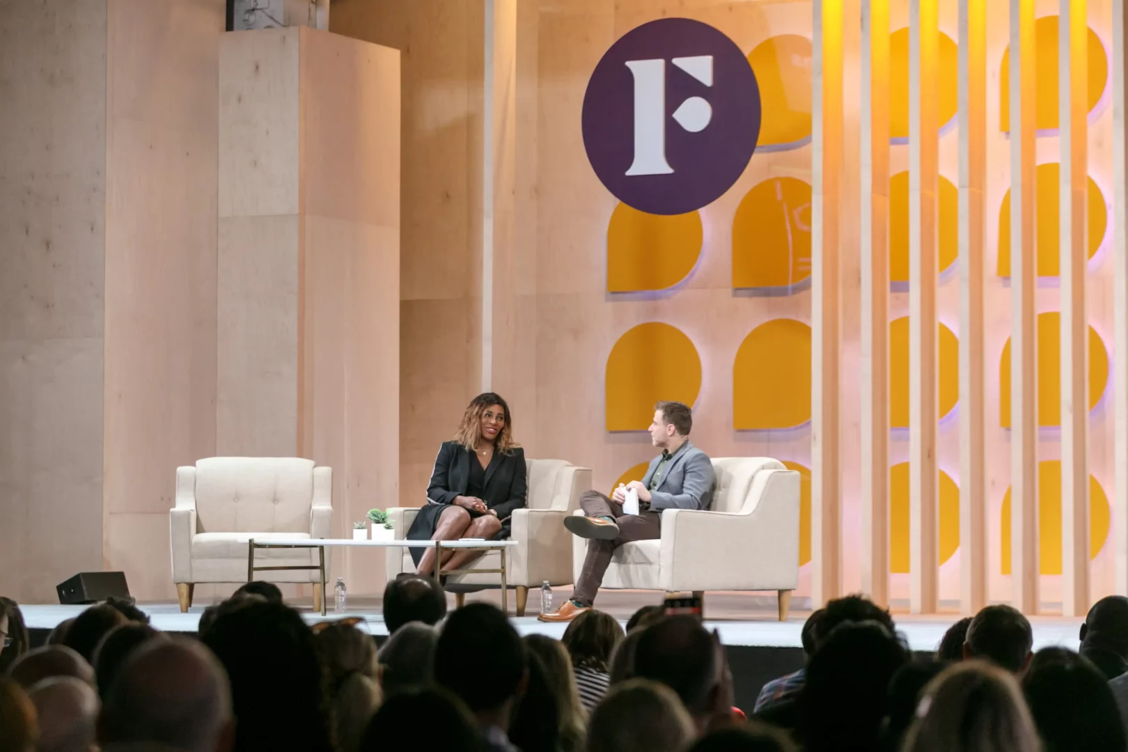 Slack Frontiers conference stage and branding