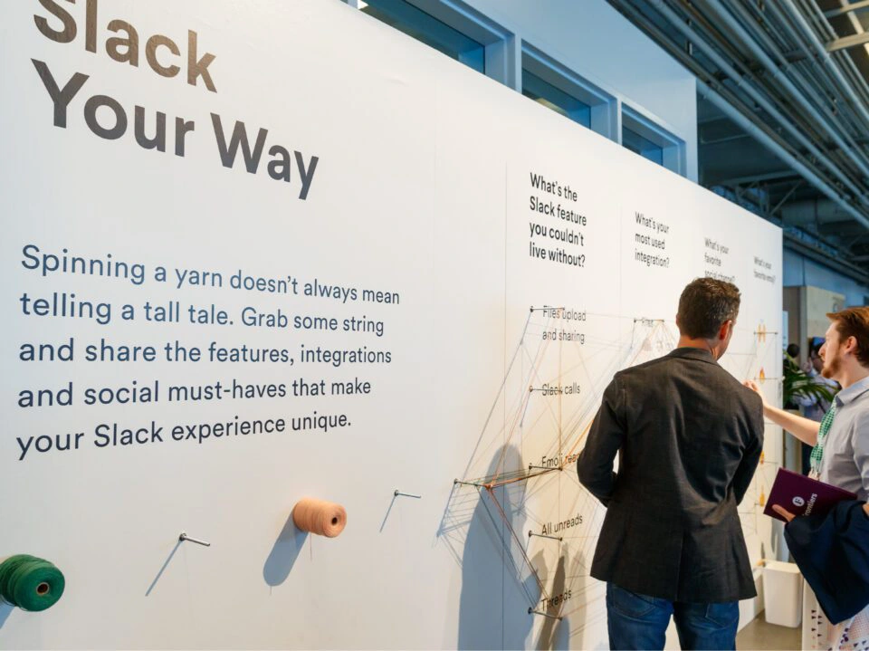 Slack Your Way interactive engagement wall